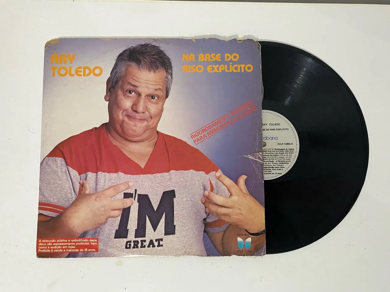 Disco de Vinil LP Ary Toledo Na base do riso explícito 1985 Assinado