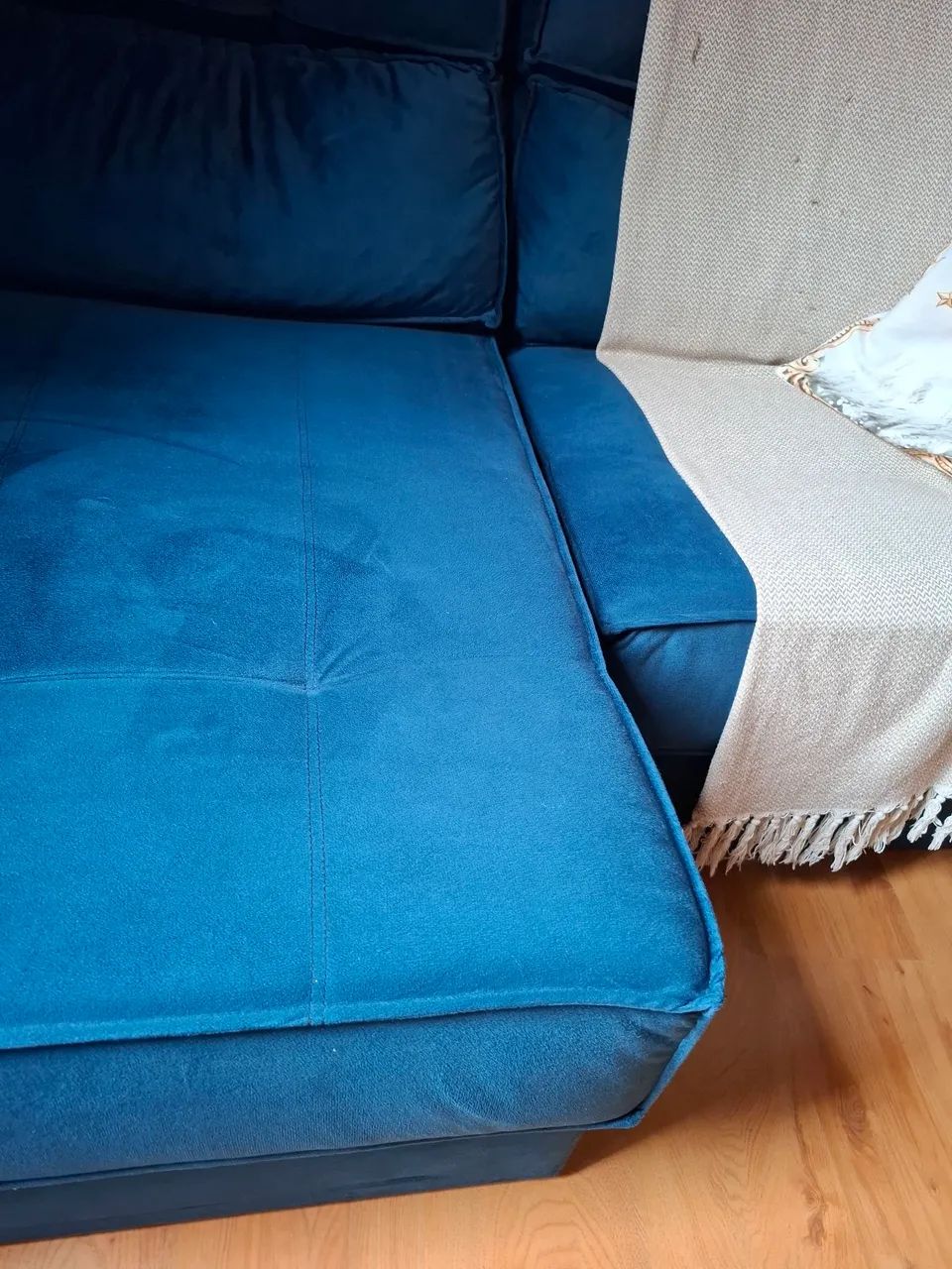 Sofá chaise azul escuro  - Foto 5