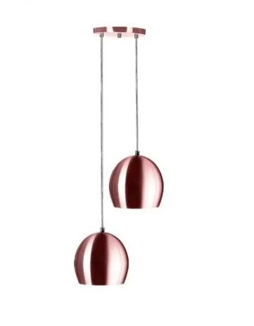 2 Lustres com 2 pendentes rose gold