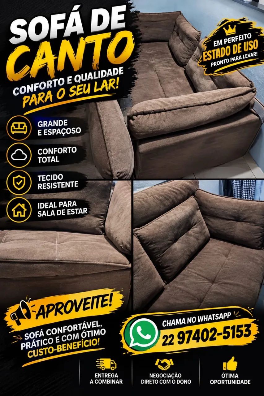 Vendo sofá 3 lugares - motivo : comprei um novo.