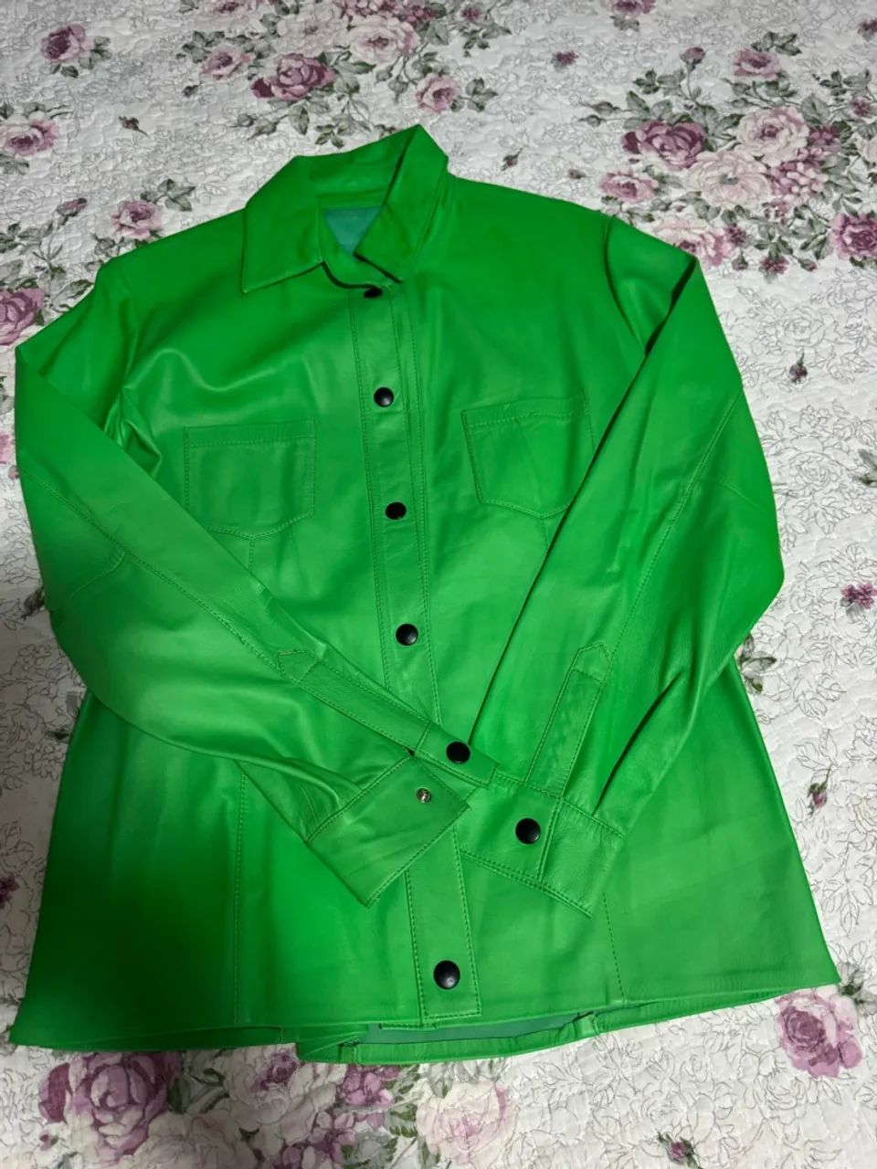 Camisa de couro verde - Foto 3