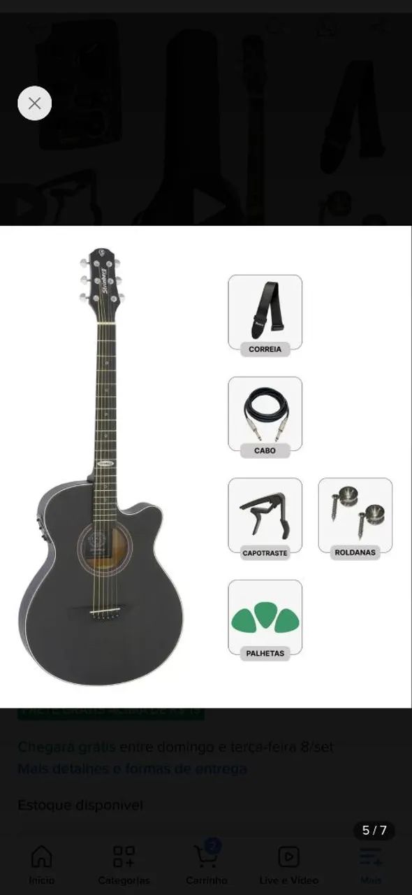 Violão Strinberg SF200C Flat/Aço Eletroacustico  - Foto 5