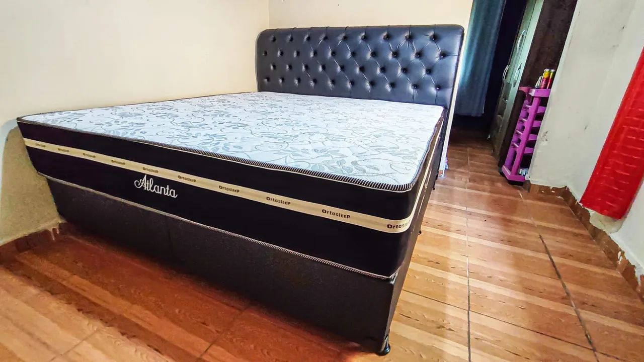 Cama super king com colchão firme resistente a peso  - Foto 2
