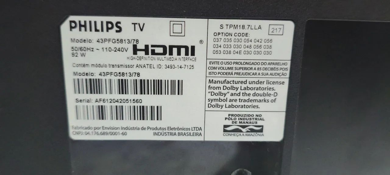 Tvs Philips 43 polegadas com defeito  - Foto 3