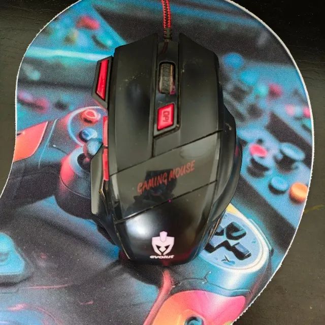 Mouse Gamer Evolut EG-101 USB com Cabo Reforçado Funcionando Usado - Foto 5