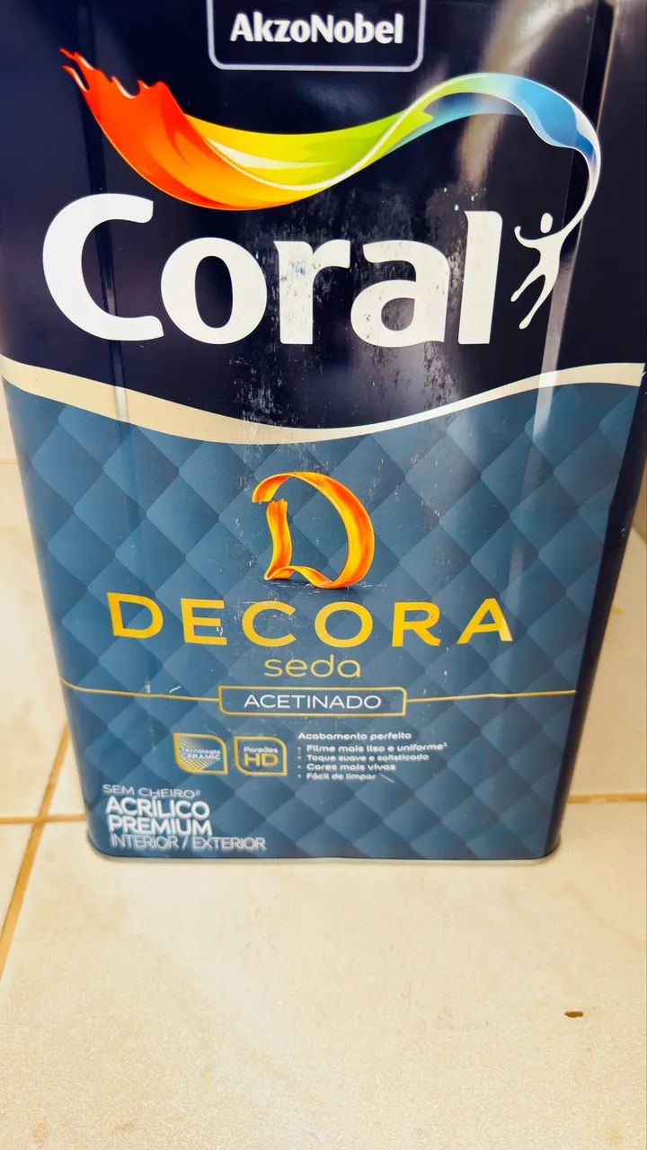 Tinta coral acetinada Decora lata 18 litros nova lacrada - Foto 3