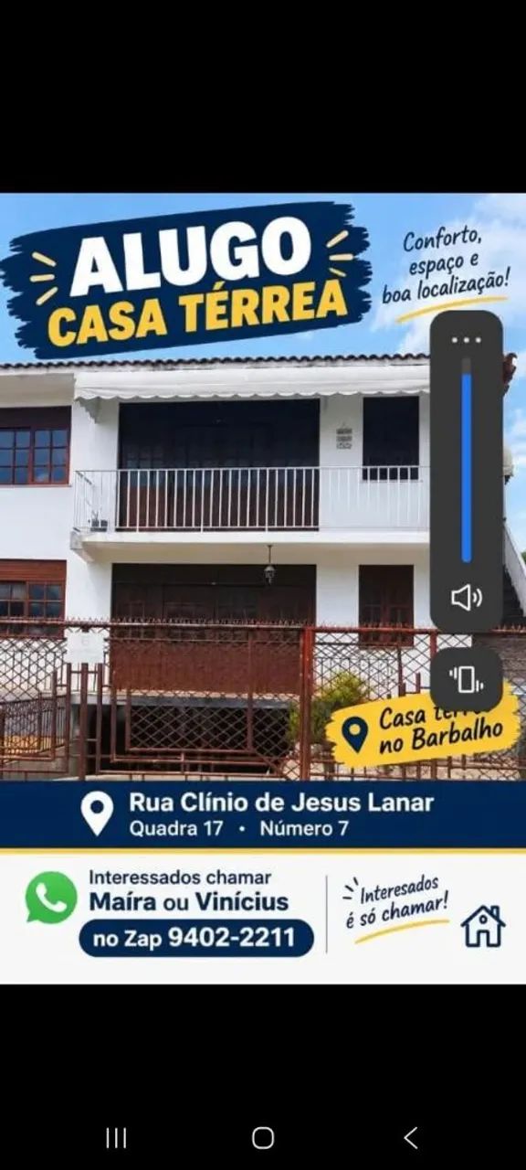 Aluga-se casa no Barbalho
