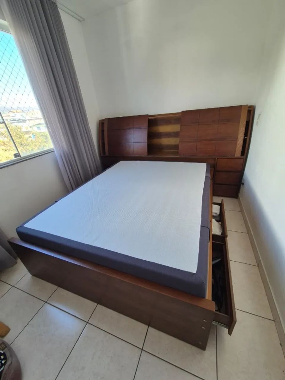 Cama Queen - Imbuia Mel - Foto 2
