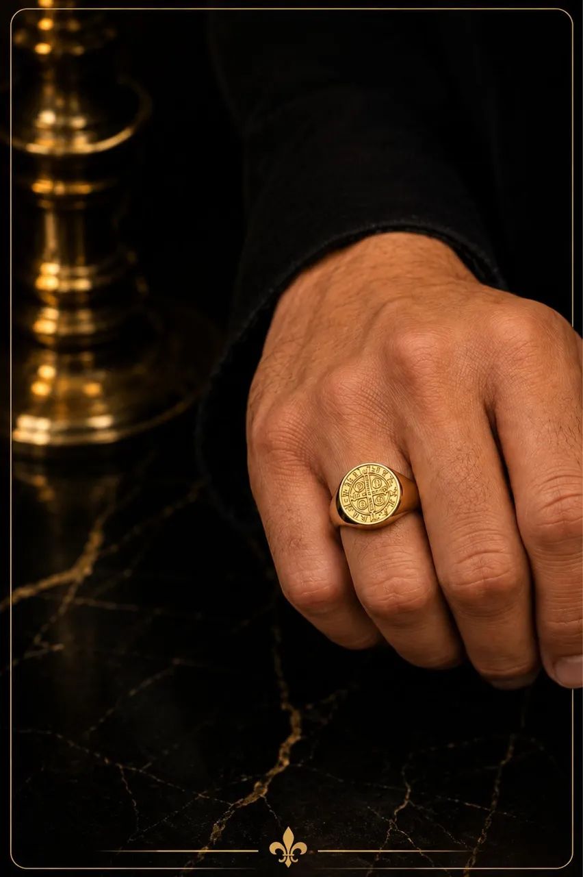 Anel São Bento em Ouro 18K 750