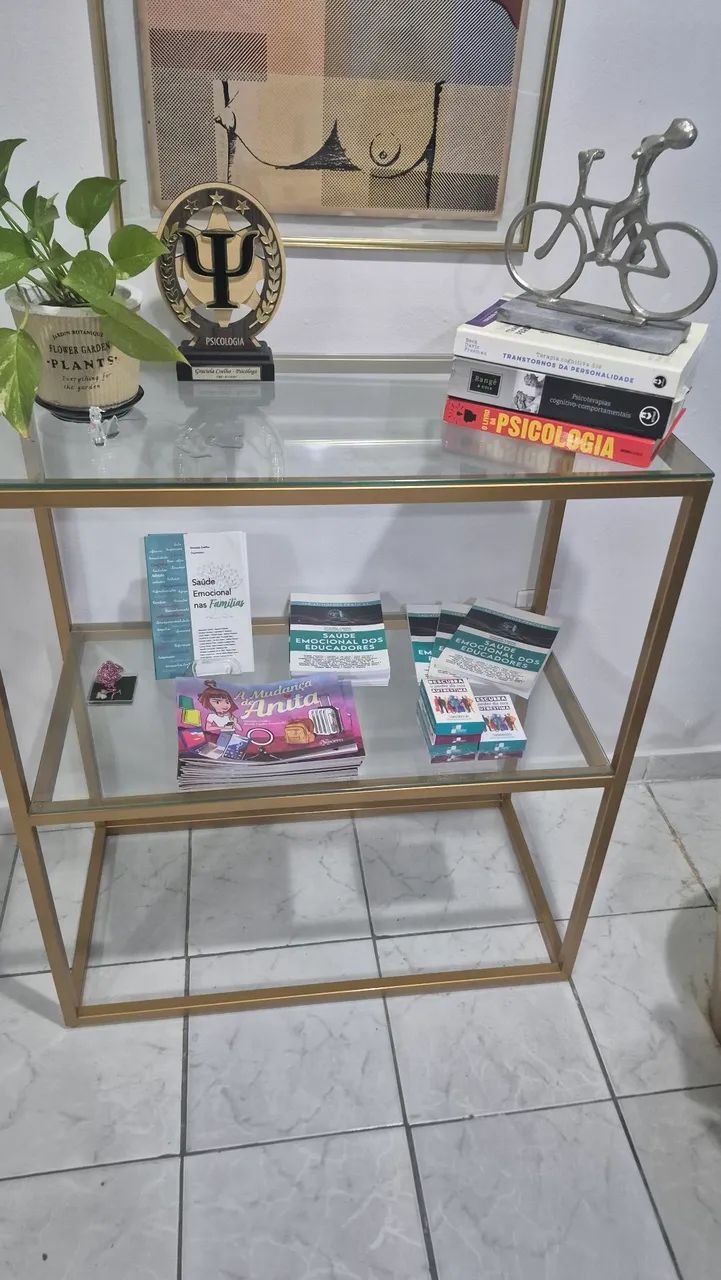 Mesa e aparador prateleira em metalin e vidro - Foto 3