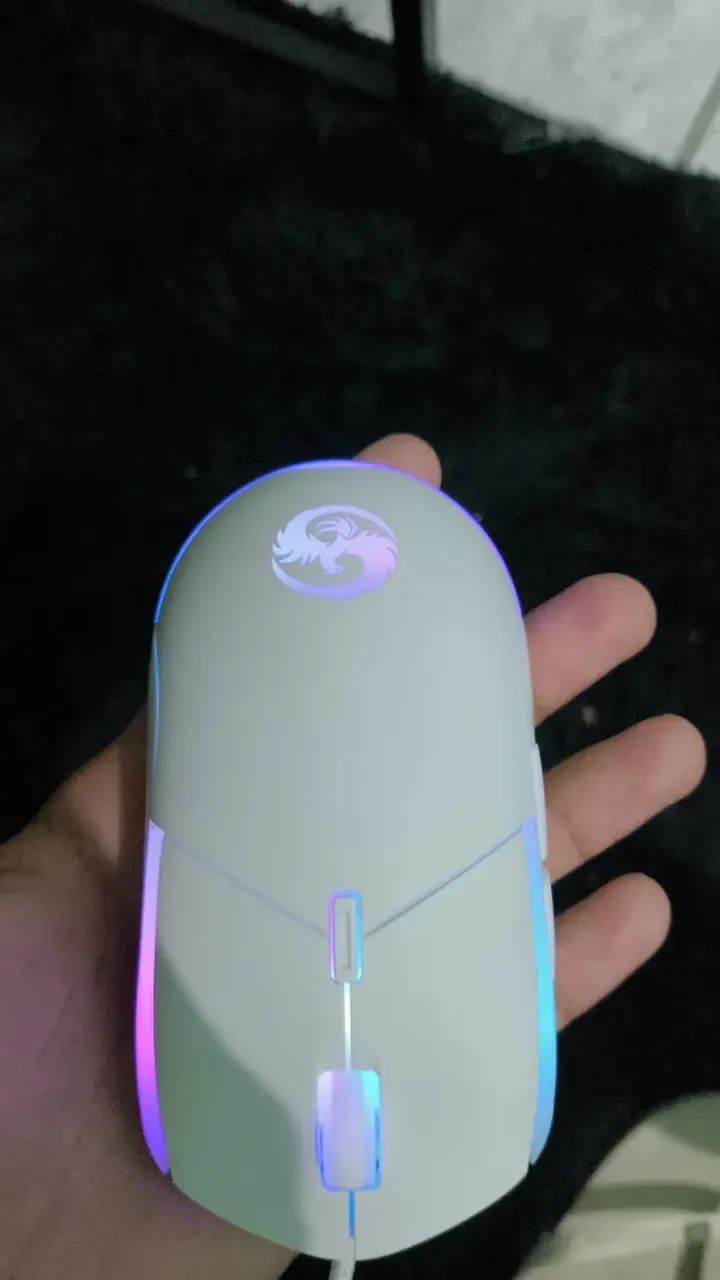 Teclado mecânico branco com RGB mais switch azul, com mause RGB branco prefeito Estado! - Foto 4