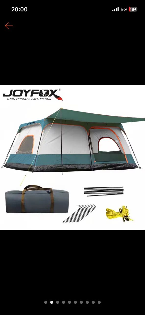 Barraca Joyfox Camping Acampamento 4-6 Pessoas Impermeavel - Foto 3