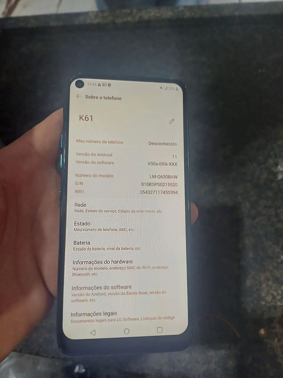 Vende-se celular LG K61 128 GB - Foto 3