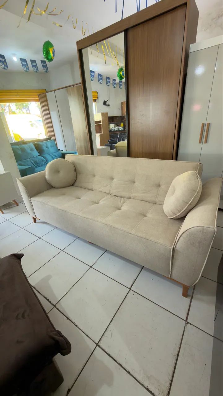 Sofá cama living design maravilhoso  - Foto 4