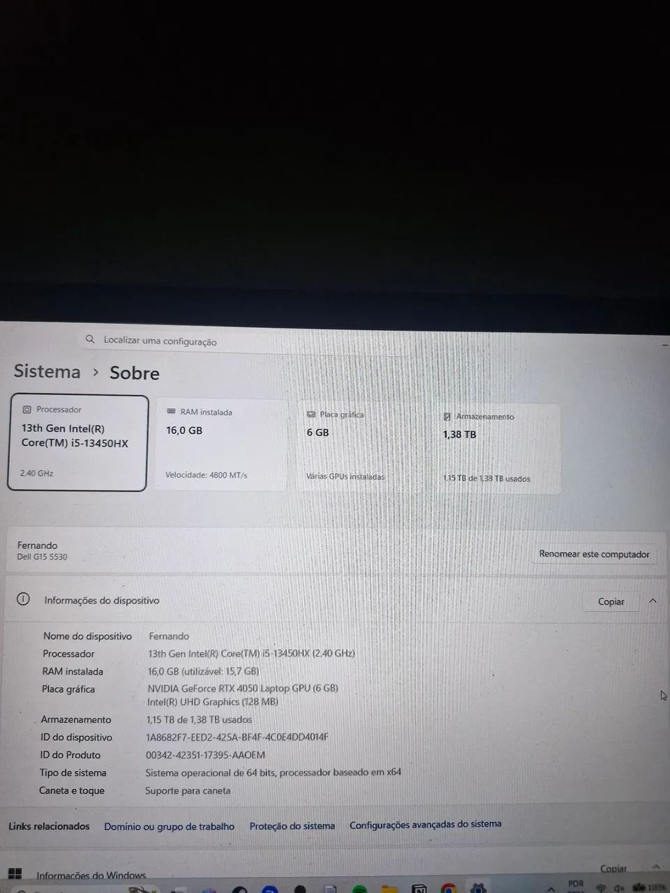 NOTEBOOK DELL G15 5530 COM NOTA FISCAL  - Foto 2