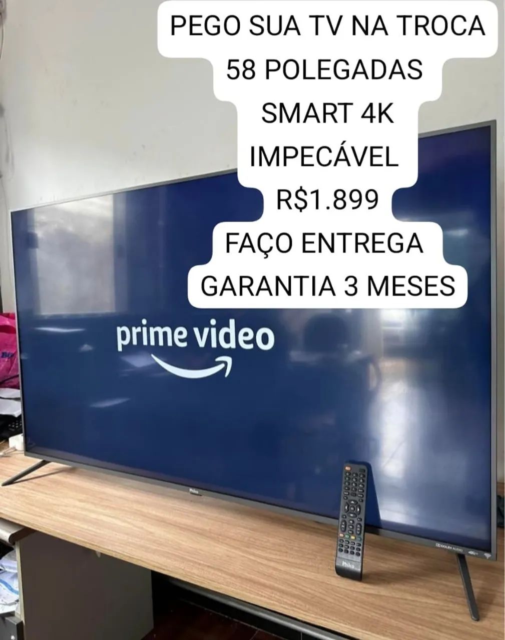 58 POLEGADAS SMART 4K ACEITO TROCA FAÇO ENTREGA DEIXO INSTALADA GARANTIA 3 MESES - Foto 4