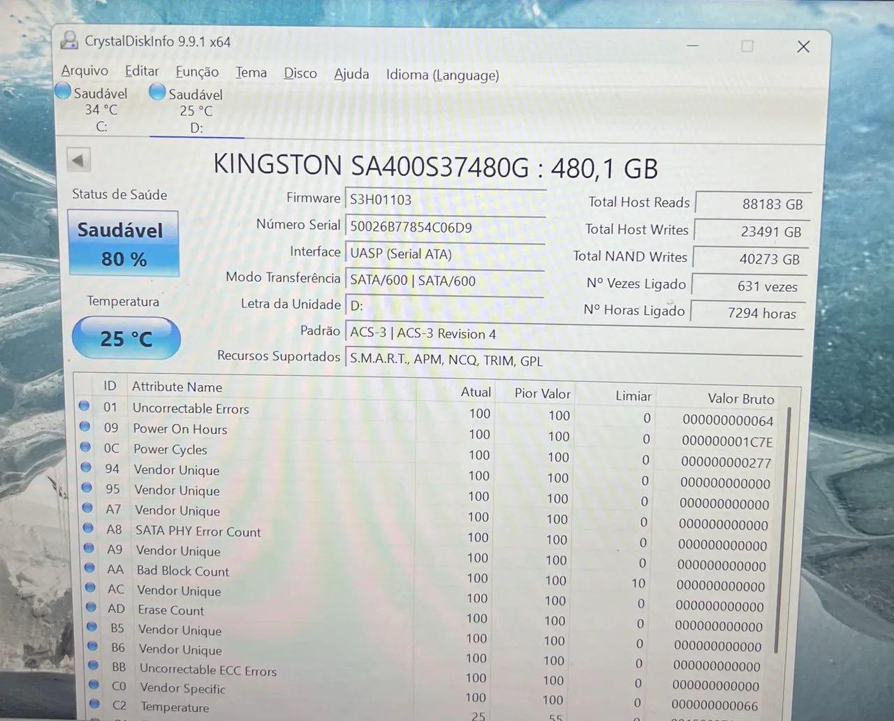 SSD 480GB KINGSTON
