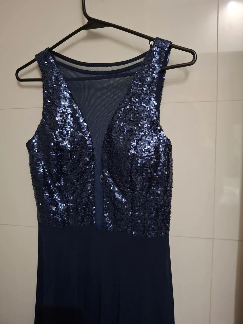 Vestido Longo Azul bordado - Foto 3