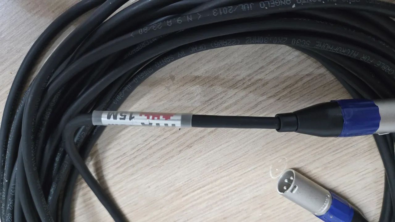CABOS DE ÁUDIO/MICROFONE 15m XLR (Par) - Foto 3