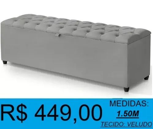 Recamier - queen - estofado - báu - compre hoje e receba em até 72 horas 