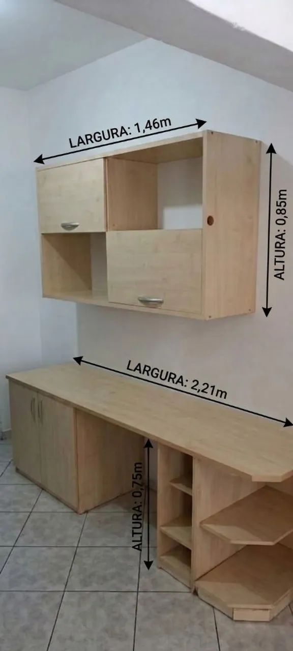 Bancada de escritório com aéreo - Foto 2