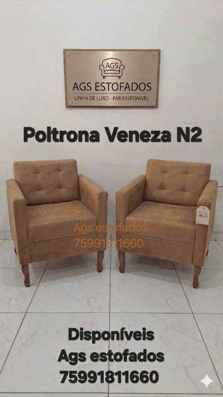 Poltronas Veneza 02 AGS ESTOFADOS.  - Foto 3