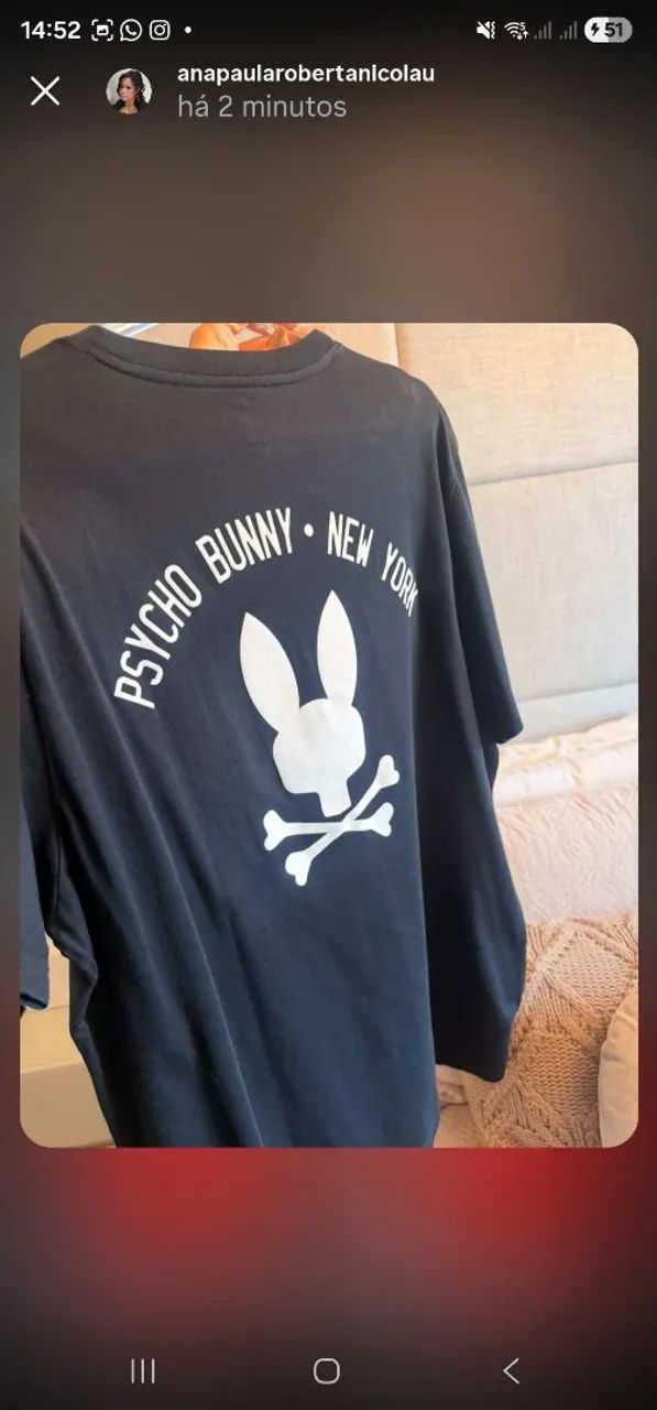 Camisa de Malha Psycho Bunny Preta - Foto 2