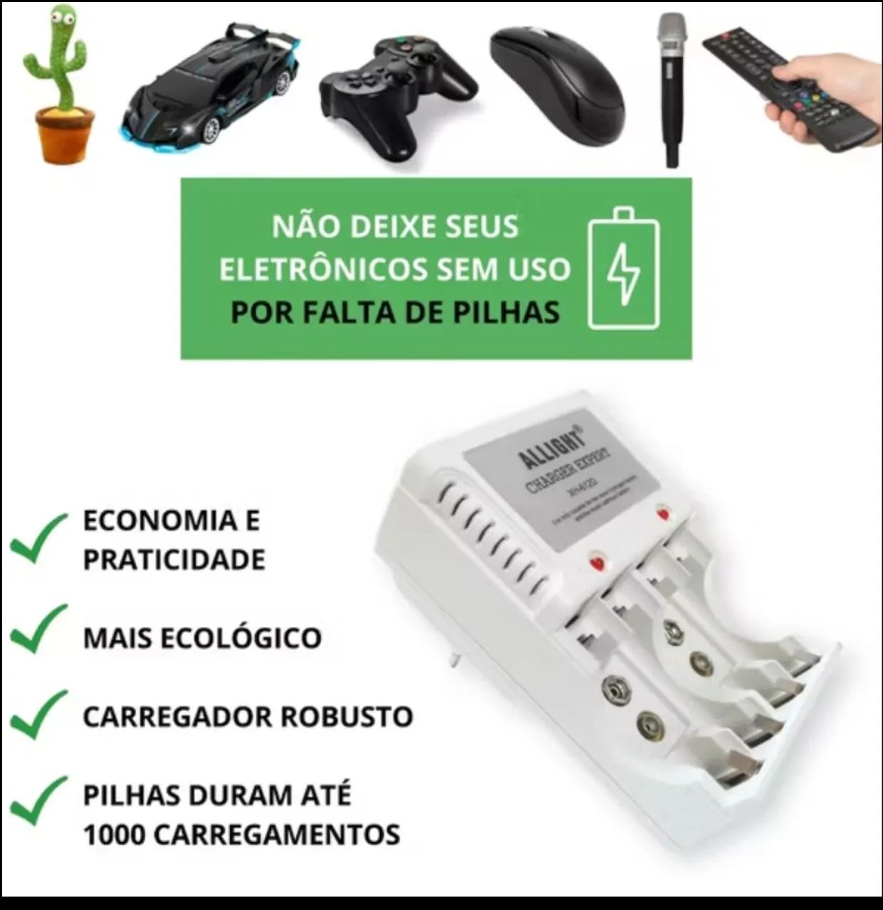4 Pilhas AA  Recarregavel 4700mAh - Toply - Foto 3