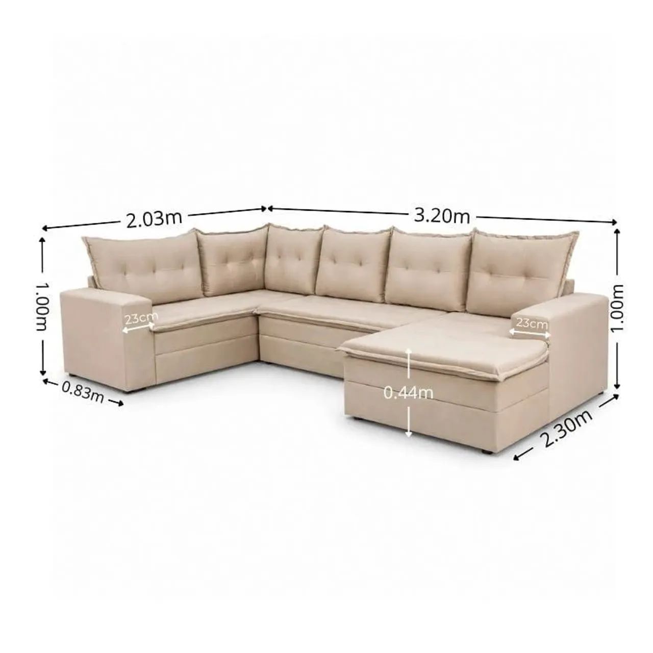 PROMOÇÃO IMPERDÍVEL MARAVILHOSO SOFA DE CANTO COM CHAISE  - Foto 2