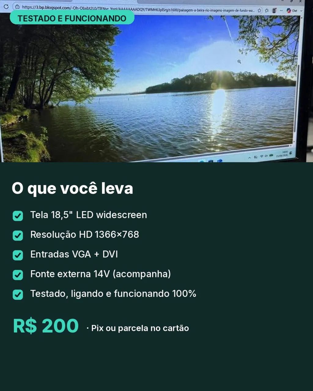 Monitor LED Samsung 18,5 polegadas HD - Foto 2
