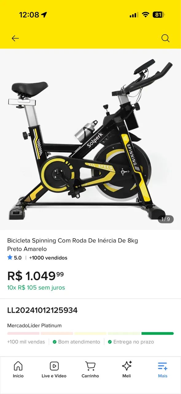 Bicicleta spinning 8kg - Foto 4