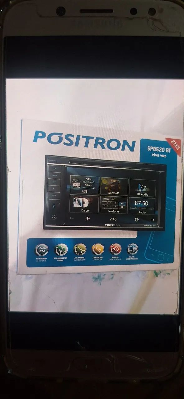 Central multimidia positron SP8520 BT novo na caixa