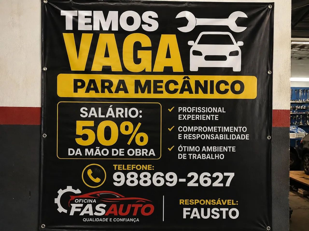 MECÂNICO 50% DA MÃO DE OBRA 