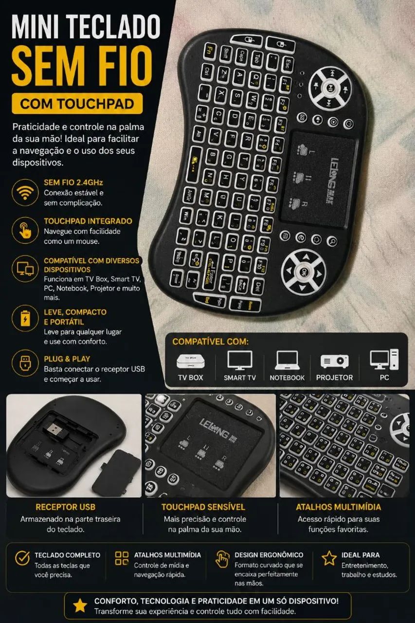 Fone Samsung  ,mais um mini teclado sem fio com touchpad - Foto 2