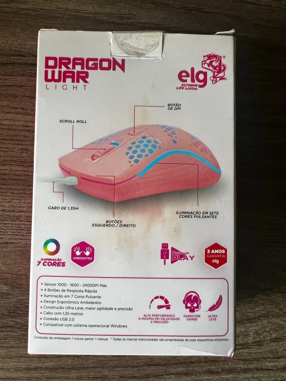 Mouse ELG DragonWar Light RGB - Foto 2