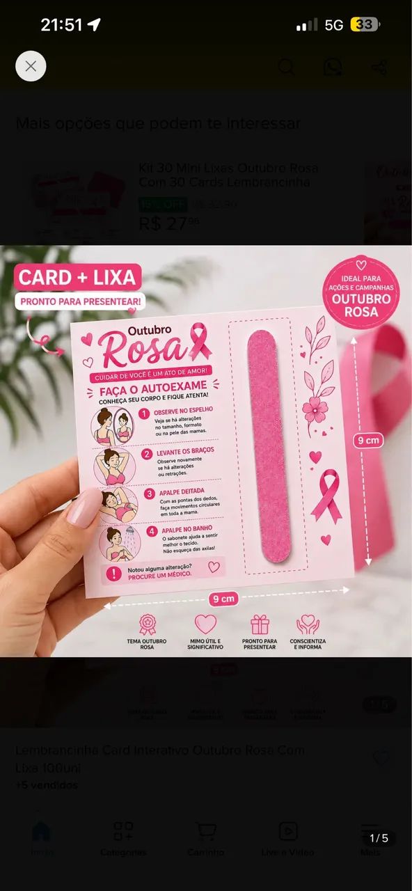 ? LEMBRANCINHAS PERSONALIZADAS ? OUTUBRO ROSA ?