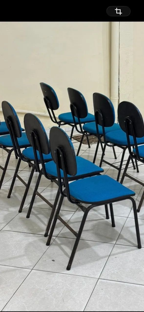 Cadeira de ferro estofada Azul 