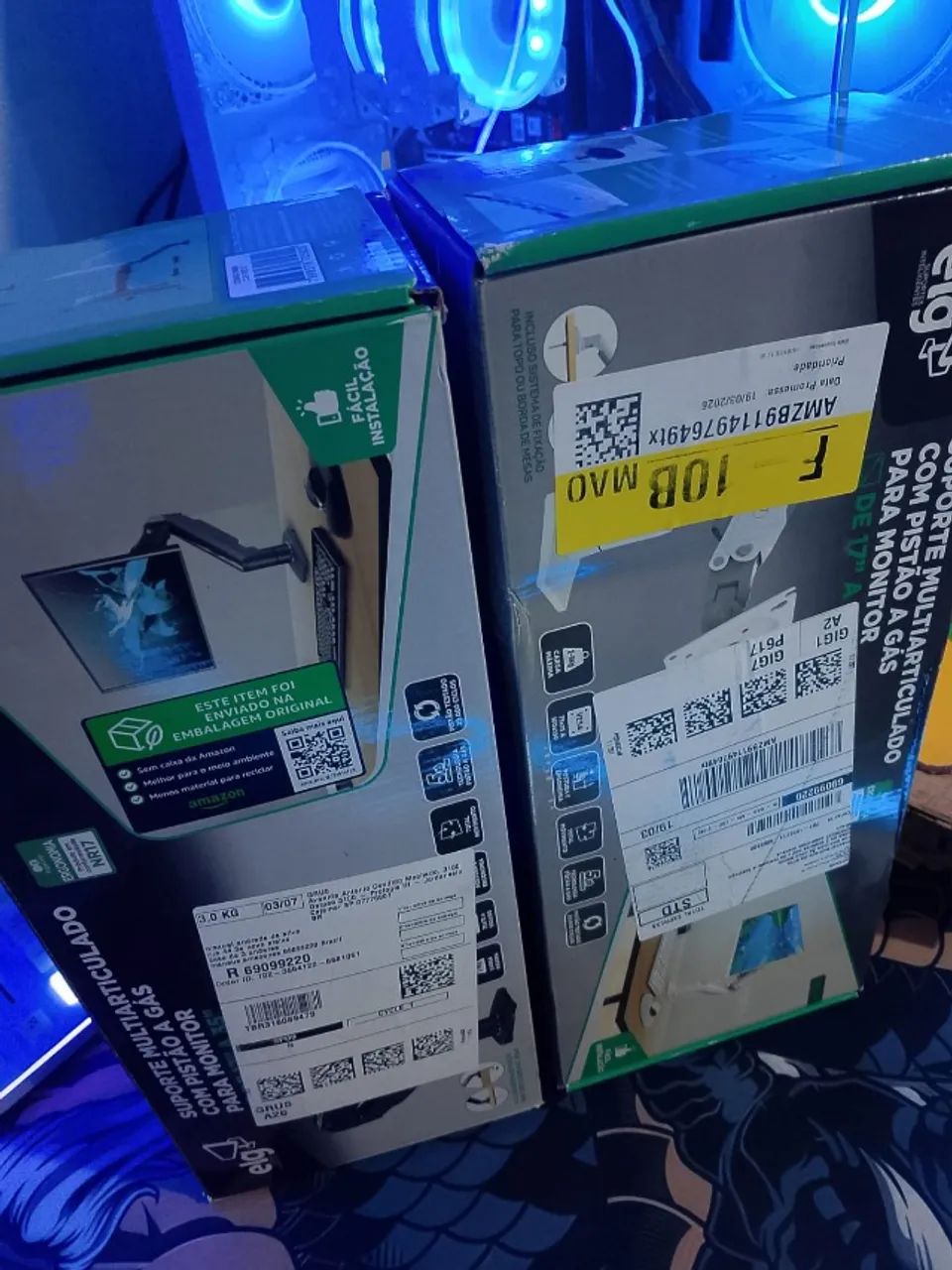Suporte ELG, F80N, Articulado de Mesa, monitor 17'' a 35'', 2kg a 9kg, Preto