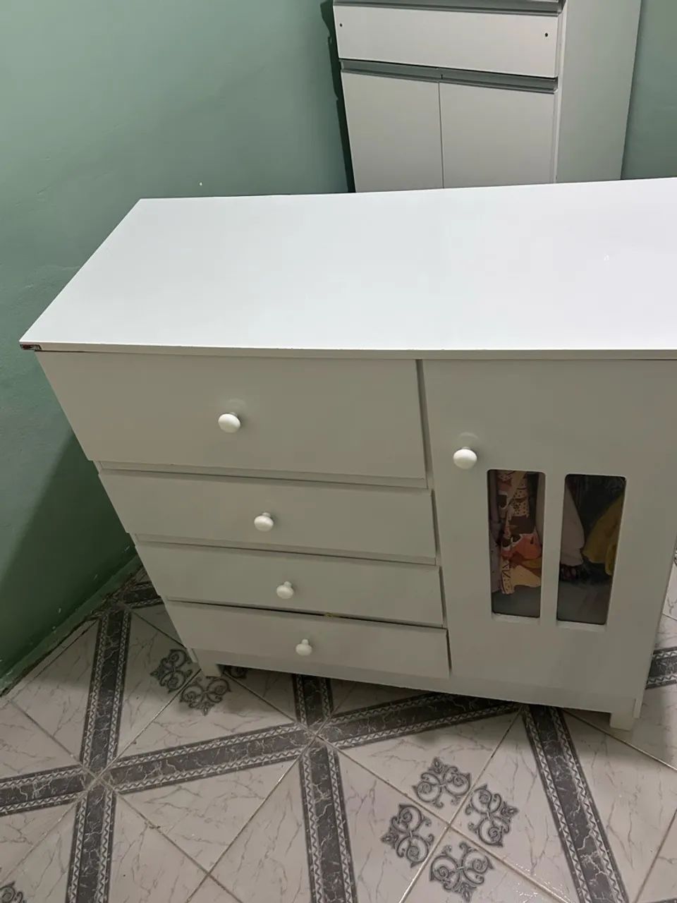 Cômoda Infantil com Guarda-Roupa e Porta de Vidro - Foto 3