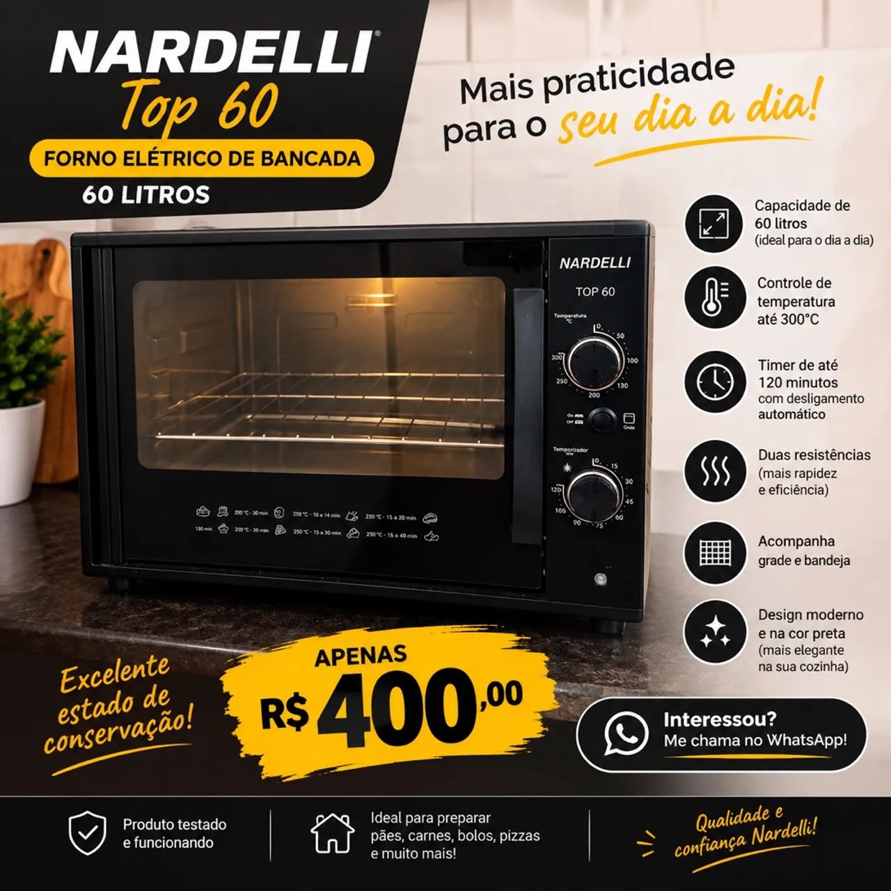 Forno Elétrico Nardelli 60L