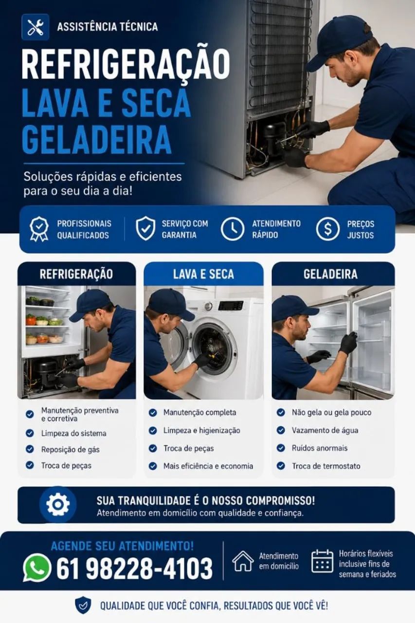 Assistência técnica  refrigeração  e máquina de lavar 