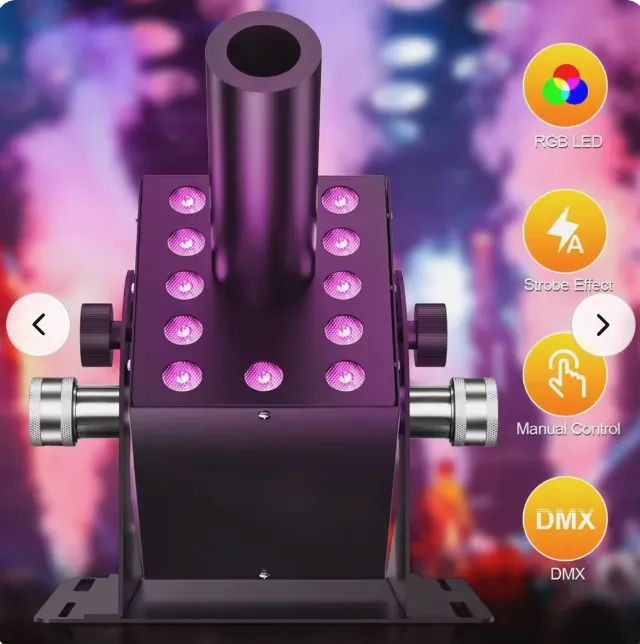 Jet co2 Led RGB DMX Canhão com mangueira 5mts Festas Palco show Bandas Djs Mc - Foto 4