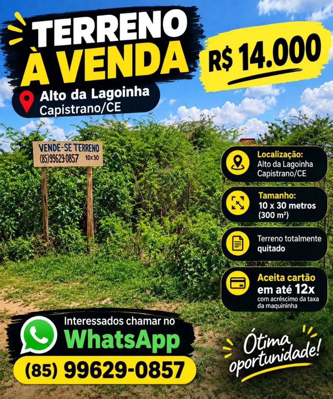 TERRENO À VENDA ? R$ 14.000 Capistrano Ceará
