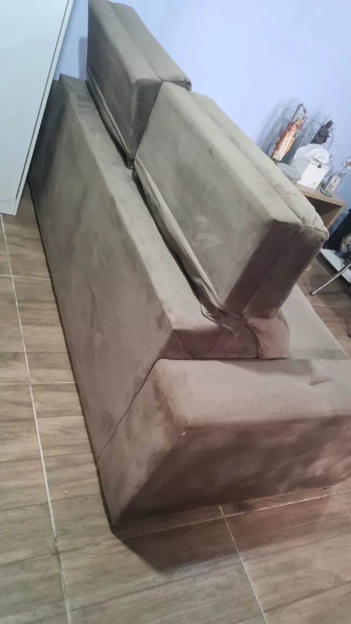 Sofá retrátil e reclinável marrom - Foto 5