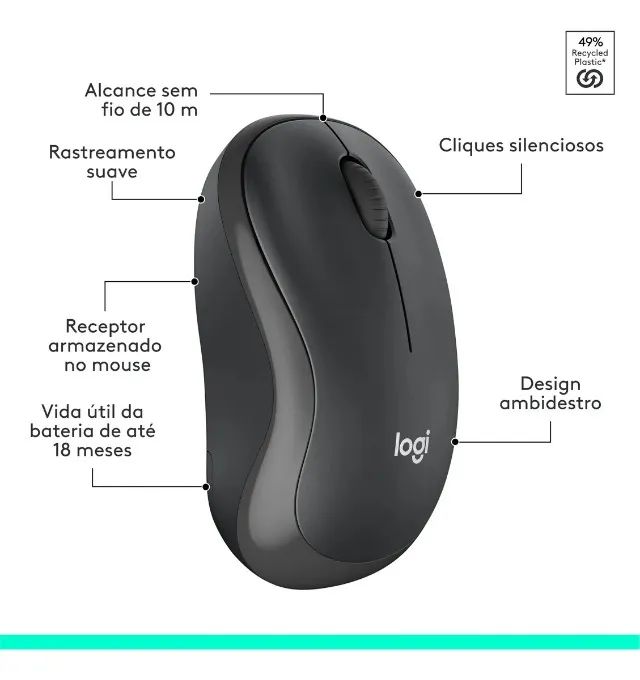 COMBO TECLADO E MOUSE SEM FIO LOGITECH MK295 SILENT - Foto 4