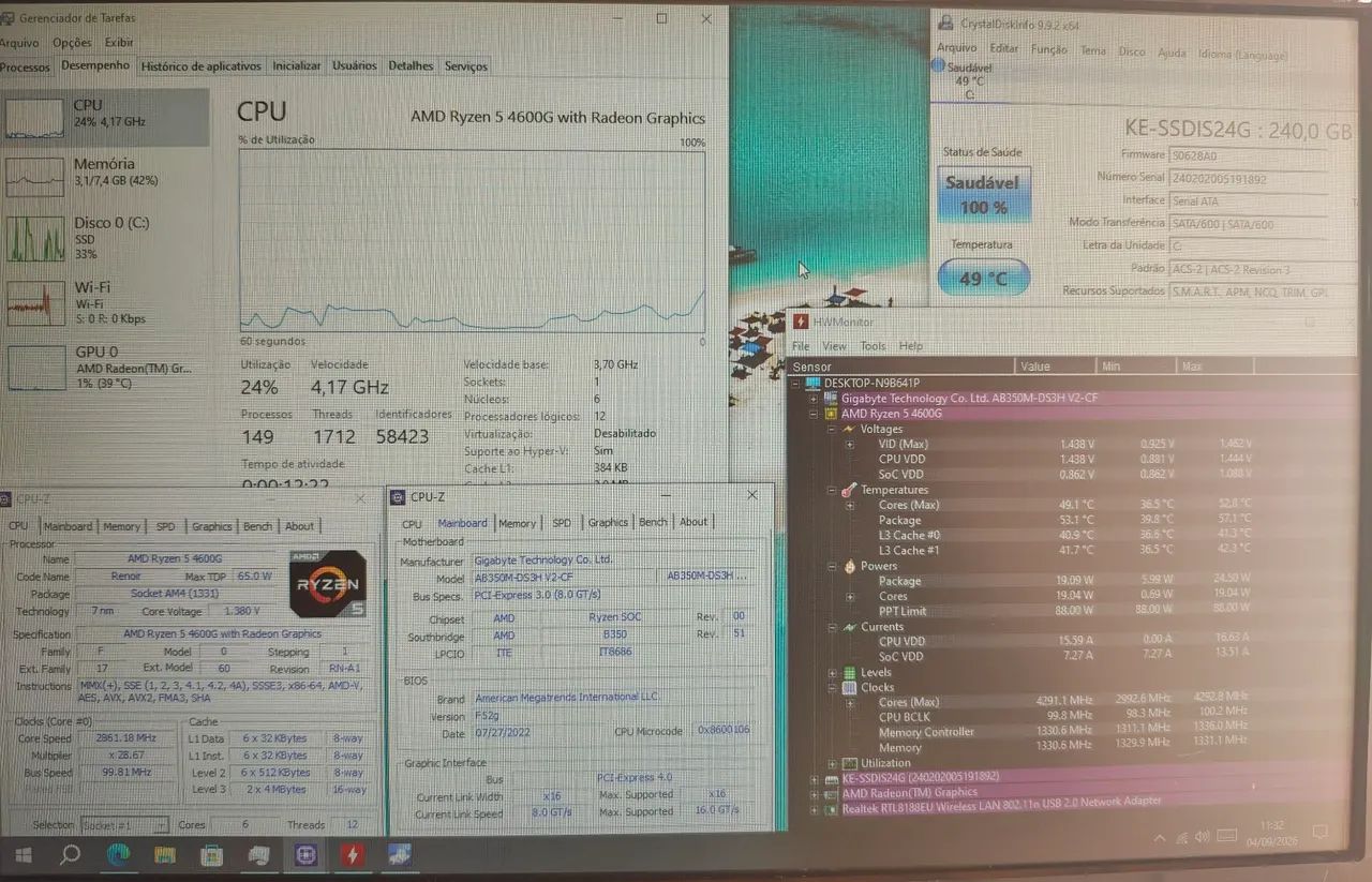 Pc Gamer Ryzen 5 4600GT completo - Foto 4