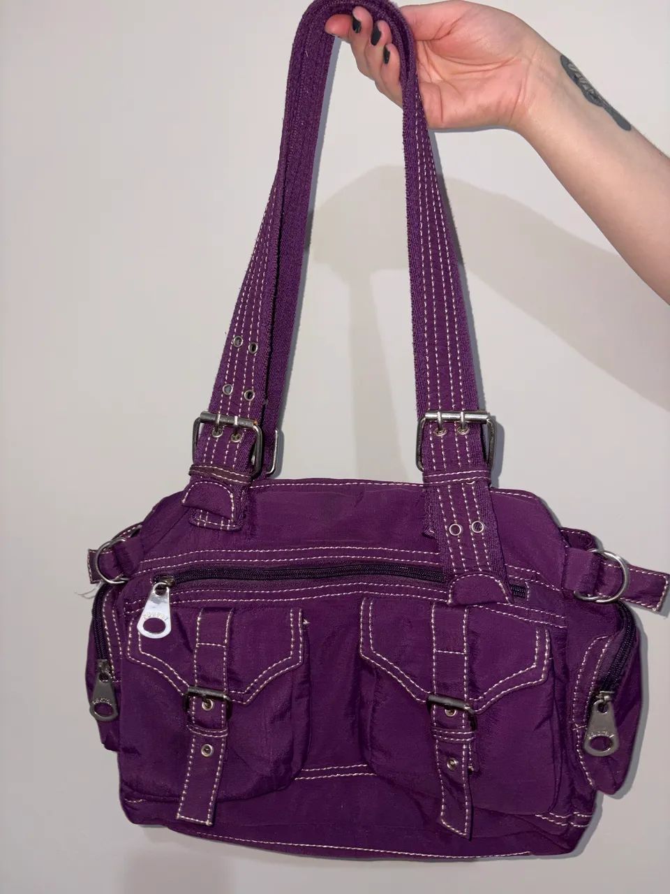 bolsa cargo roxa