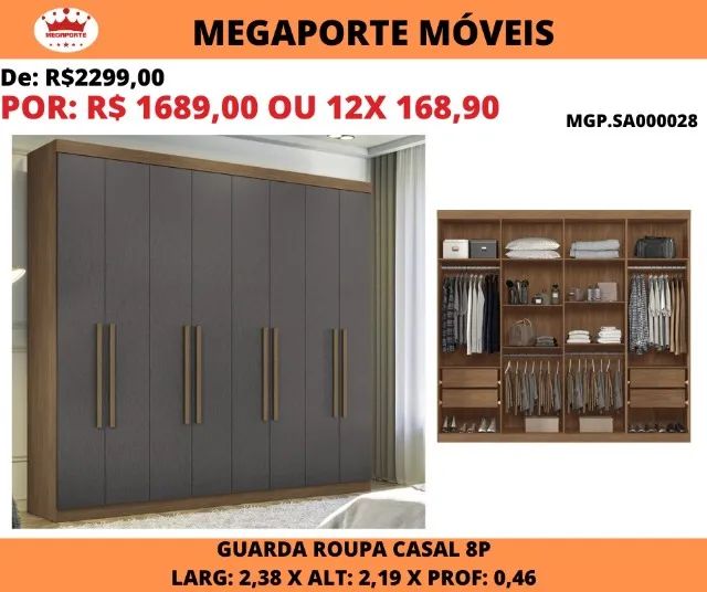 GUARDA ROUPA 8 PORTAS  - Foto 3