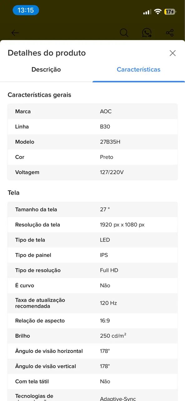 Monitor AOC 27 polegadas 120Hz com braço articulado  - Foto 5
