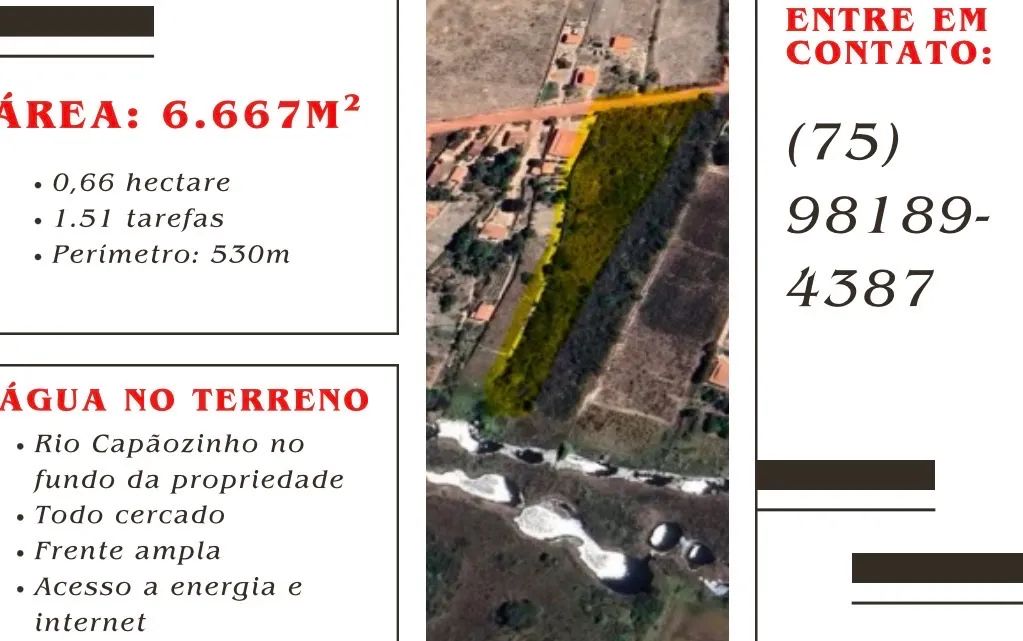 Vendo terreno a 13 km de Mucugê